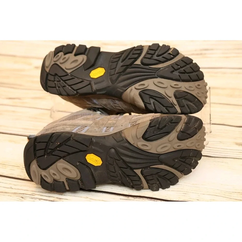 Merrell Granite Mid‎ Waterproof Hiking Boots Women's 10 Vibram Suede Mesh Brown